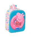 Safta Peppa Pig Mochila Guarderia 3D de 6L - Asa de Mano Superior - Asas Regulables y Acolchadas - Cierre de Cremallera - 22x27x