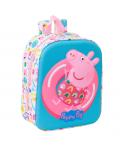 Safta Peppa Pig Mochila Guarderia 3D de 6L - Asa de Mano Superior - Asas Regulables y Acolchadas - Cierre de Cremallera - 22x27x