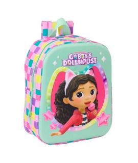 Safta Gabby'S Dollhouse Mochila Guarderia 3D de 6L - Asa de Mano Superior - Asas Regulables y Acolchadas - Cierre de Cremallera 