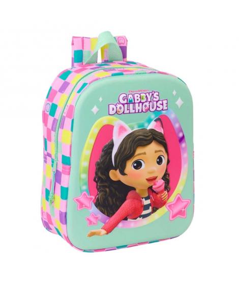 Safta Gabby'S Dollhouse Mochila Guarderia 3D de 6L - Asa de Mano Superior - Asas Regulables y Acolchadas - Cierre de Cremallera 