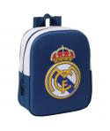 Safta Real Madrid Mochila Guarderia 3D de 6L - Asa de Mano Superior - Asas Regulables y Acolchadas - Cierre de Cremallera - 22x2