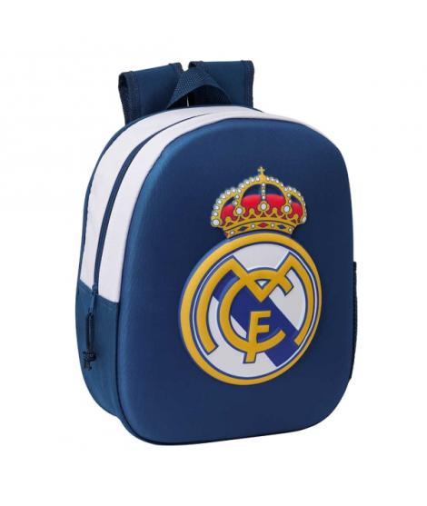 Safta Real Madrid Mochila 3D de 8.64L - Portabotellas - Tarjeta de Identificacion Personal - Hombreras Acolchadas - 27x33x10cm -