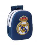 Safta Real Madrid Mochila 3D de 8.64L - Portabotellas - Tarjeta de Identificacion Personal - Hombreras Acolchadas - 27x33x10cm -
