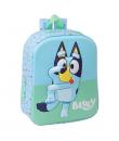 Safta Bluey Mochila Guarderia 3D de 6L - Asa de Mano Superior - Asas Regulables y Acolchadas - Cierre de Cremallera - 22x27x10cm