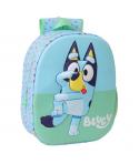 Safta Bluey Mochila 3D de 8.64L - Portabotellas - Tarjeta de Identificacion Personal - Hombreras Acolchadas - 27x33x10cm - Color
