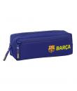 Safta F.C.Barcelona Estuche Portatodo - 3 Compartimentos - Goma Trasera para Acoplar - Cierre de Cremallera - 22x8.5x6cm - Color