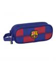Safta F.C.Barcelona Estuche Portatodo de 1L - 2 Compartimentos - Cierre de Cremallera - Asa de Mano - 21x8x6cm - Color Rojo y Az