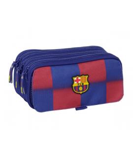 Safta F.C.Barcelona Estuche Portatodo de 1.72L - 3 Compartimentos - Cinta Trasera Adaptable a Carro - Cierre de Cremallera - 21.
