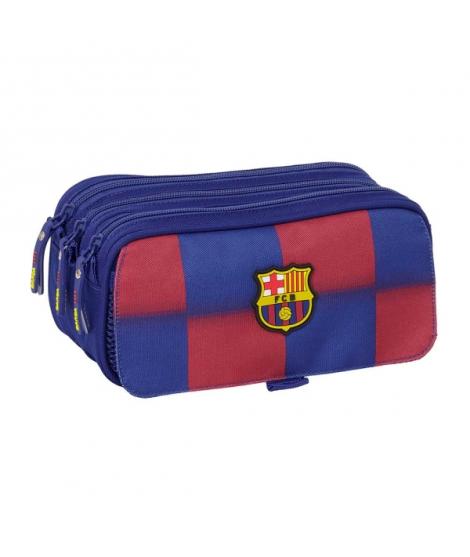 Safta F.C.Barcelona Estuche Portatodo de 1.72L - 3 Compartimentos - Cinta Trasera Adaptable a Carro - Cierre de Cremallera - 21.