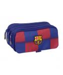 Safta F.C.Barcelona Estuche Portatodo de 1.72L - 3 Compartimentos - Cinta Trasera Adaptable a Carro - Cierre de Cremallera - 21.