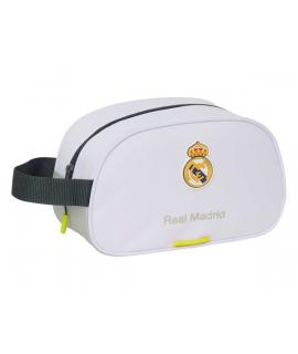Safta Real Madrid Neceser de 5L Portatodo - Adaptable a Carro - Asa de Mano - Cierre de Cremallera - 26x15x12cm - Color Blanco y