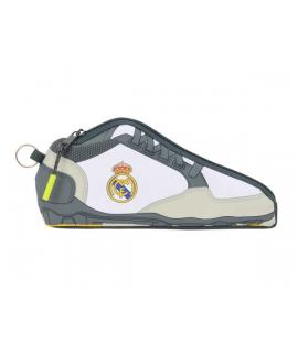 Safta Real Madrid Estuche Portatodo de 0.5L con Forma de Bota - 1 Compartimento - Anilla para Colgar - Cierre con Cremallera - 2