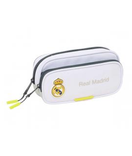 Safta Real Madrid Estuche Portatodo de 1.3L - 2 Compartimentos - Bolsillo Lateral - Cierre con Cremallera - 21x10.5x6cm - Color 