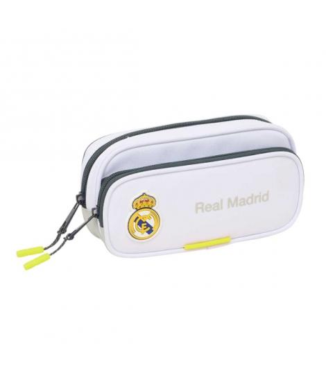 Safta Real Madrid Estuche Portatodo de 1.3L - 2 Compartimentos - Bolsillo Lateral - Cierre con Cremallera - 21x10.5x6cm - Color 