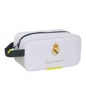Safta Real Madrid Zapatillero de 6L - Asa de Mano - Cierre de Cremallera - 29x15x14cm - Color Blanco y Negro