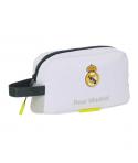 Safta Real Madrid Bolsa Isotermica Porta Alimentos de 1.7L - Asa de Mano - Cierre de Cremallera - 21.5x12x6.5cm - Color Blanco y