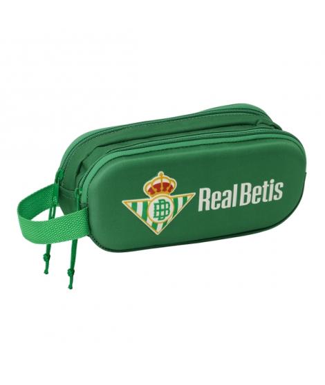 Safta Real Betis Estuche Portatodo 3D - 2 Compartimentos - Cierre de Cremallera - Asa de Mano - 21x8x6cm - Color Verde