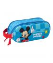 Safta Mickey Mouse Estuche Portatodo 3D de 1L - 2 Compartimentos - Cierre de Cremallera - Asa de Mano - 21x8x6cm - Color Rojo y 
