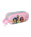 Safta Princesas Disney Estuche Portatodo 3D de 1L - 2 Compartimentos - Cierre de Cremallera - Asa de Mano - 21x8x6cm - Color Azu