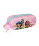 Safta Princesas Disney Estuche Portatodo 3D de 1L - 2 Compartimentos - Cierre de Cremallera - Asa de Mano - 21x8x6cm - Color Azu