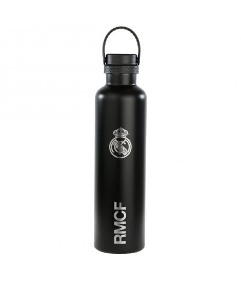Safta Real Madrid Botella Reutilizable 1L - Doble Pared - Base de Silicona - Acero Inoxidable - Tapon a Rosca con Asa - 12H Cali