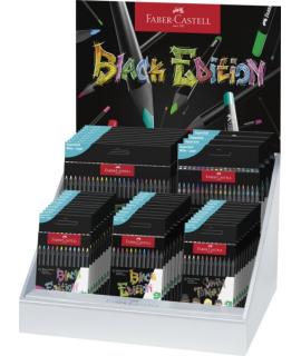 Faber-Castell Black Edition Expositor con 44 Estuches Surtidos de Lapices de Colores - Mina Supersuave - Madera Negra - Ideales 