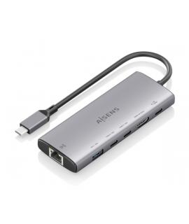 Aisens USB-C Dock 6 en 1 - USB-C a 1xHDMI - 1xRJ45 - 1xUSB-A 10G - 2xUSB-C 10G - 1xUSB-C PD 100W - 20cm - Color Gris
