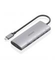 Aisens USB-C Dock 7 en 1 - USB-C a 1xHDMI - 1xUSB-A 10G - 2xUSB-C 10G - 1xSD - 1xMicroSD - 1xUSB-C PD 100W - 20cm - Color Gris