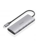 Aisens USB-C Dock 7 en 1 - USB-C a 1xHDMI - 1xUSB-A 10G - 2xUSB-C 10G - 1xSD - 1xMicroSD - 1xUSB-C PD 100W - 20cm - Color Gris