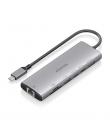 Aisens USB-C Dock 7 en 1 - USB-C a 1xHDMI - 1xRJ45 - 1xUSB-A 10G - 2xUSB-C 10G - 1xSD - 1xMicroSD - 20cm - Color Gris