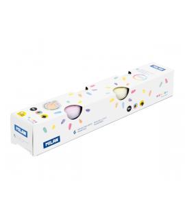 Milan Pack de 6 Tarros de Pintura para Dedos - 40ml por Unidad - Mezclable - Lavable - Colores Pasteles Surtidos