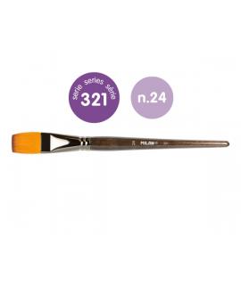 Milan 321 Pack de 2 Pinceles Planos Numero 24 - Bolsa con Colgador - Pelo Sintetico - Color Madera Oscuro