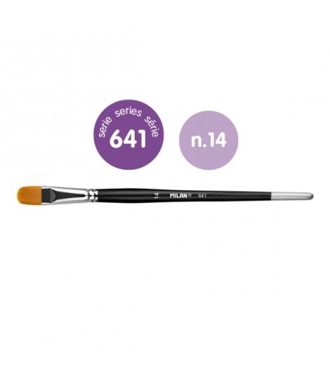 Milan 612 Premium Synthetic Pack de 3 Pinceles Lengua de Gato Numero 14 - Bolsa con Colgador - Pelo Sintetico - Mango Corto - Co