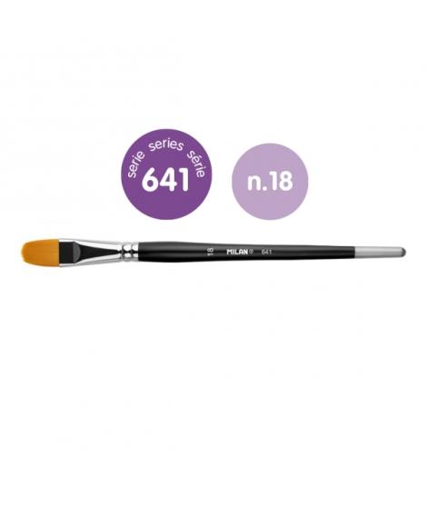 Milan 612 Premium Synthetic Pack de 4 Pinceles Lengua de Gato Numero 18 - Bolsa con Colgador - Pelo Sintetico - Mango Corto - Co