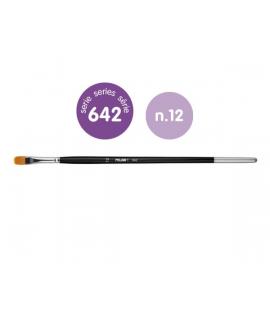 Milan 612 Premium Synthetic Pack de 6 Pinceles Lengua de Gato Numero 12 - Bolsa con Colgador - Pelo Sintetico - Mango Largo - Co