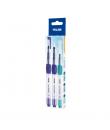 Milan Pack de 3 Pinceles con Deposito de Agua - Recargable - Surtidos - Color Azul