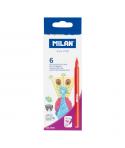 Milan Pack de 6 Rotuladores - Tinta al Agua - Punta Fina 2mm - 154mm - Colores Surtidos