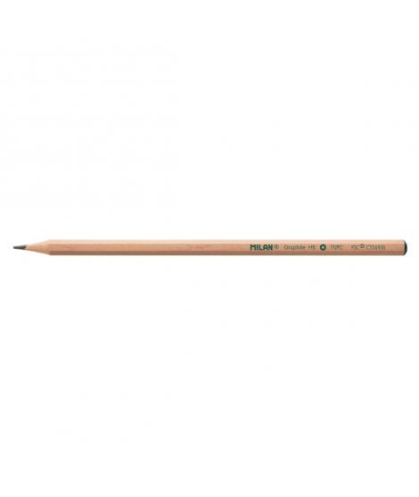 Milan Lapices de Grafito HB - Madera Certificada FSC - Hexagonales - Color Madera Claro