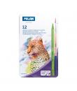 Milan Pack de 12 Lapices de Colores Acuarelables - Caja Metalica - Todo Mina - Incluye Pincel - Colores Surtidos