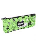 Milan Tandem 2 Estuche Portatodo Plano - Compacto - Cierre de Cremallera - 23x9x1.5cm - Color Verde