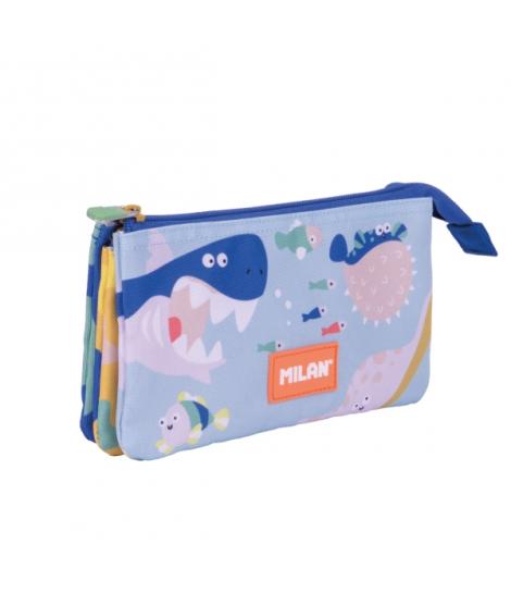 Milan Blue Odyssey Estuche Portatodo - 5 Compartimentos - 22x12x4cm - Multicolor