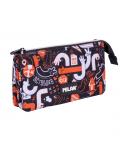 Milan Fingers Estuche Portatodo - 5 Compartimentos - 22x12x4cm - Color Naranja