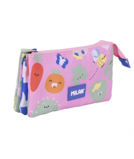 Milan Green and Grow Estuche Portatodo - 5 Compartimentos - 22x12x4cm - Multicolor