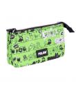 Milan Tandem 2 Estuche Portatodo - 5 Compartimentos - 22x12x4cm - Color Verde