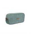 Milan Lava Estuche Portatodo - Cremallera - 3 Compartimentos - 22x11x6.5cm - Color Verde