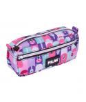 Milan Aliens 2 Estuche Portatodo - Rectangular - 2 Cremalleras - 21x8.5x6.1cm - Color Rosa