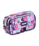 Milan Aliens 2 Estuche Portatodo con Solapa - Cremallera - 4 Compartimentos - 13x24x10cm - Color Rosa