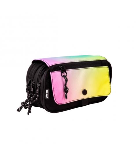 Milan Sunset Estuche Portatodo con Solapa - Cremallera - 4 Compartimentos - 13x24x10cm - Multicolor