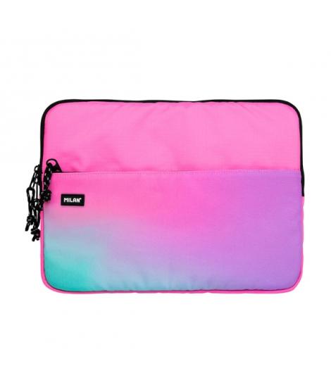 Milan Sunset Funda para Portatiles hasta 13" - Cierre de Cremallera con Tirador - Bolsillo Delantero - 34.5x26x2.5cm - Color Ros
