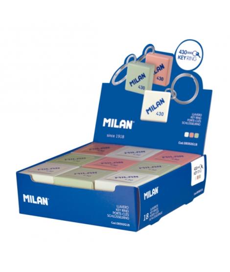 Milan Expositor con 18 Llaveros con Forma de Goma 430 - Colores Surtidos